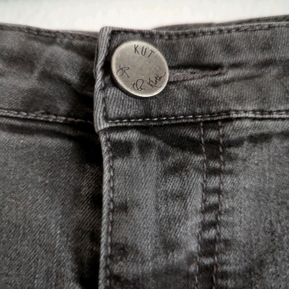 Kut From The Kloth Women's Size 6 Diana Skinny Jeans Gray Black Wash Distressed - Picture 5 of 9